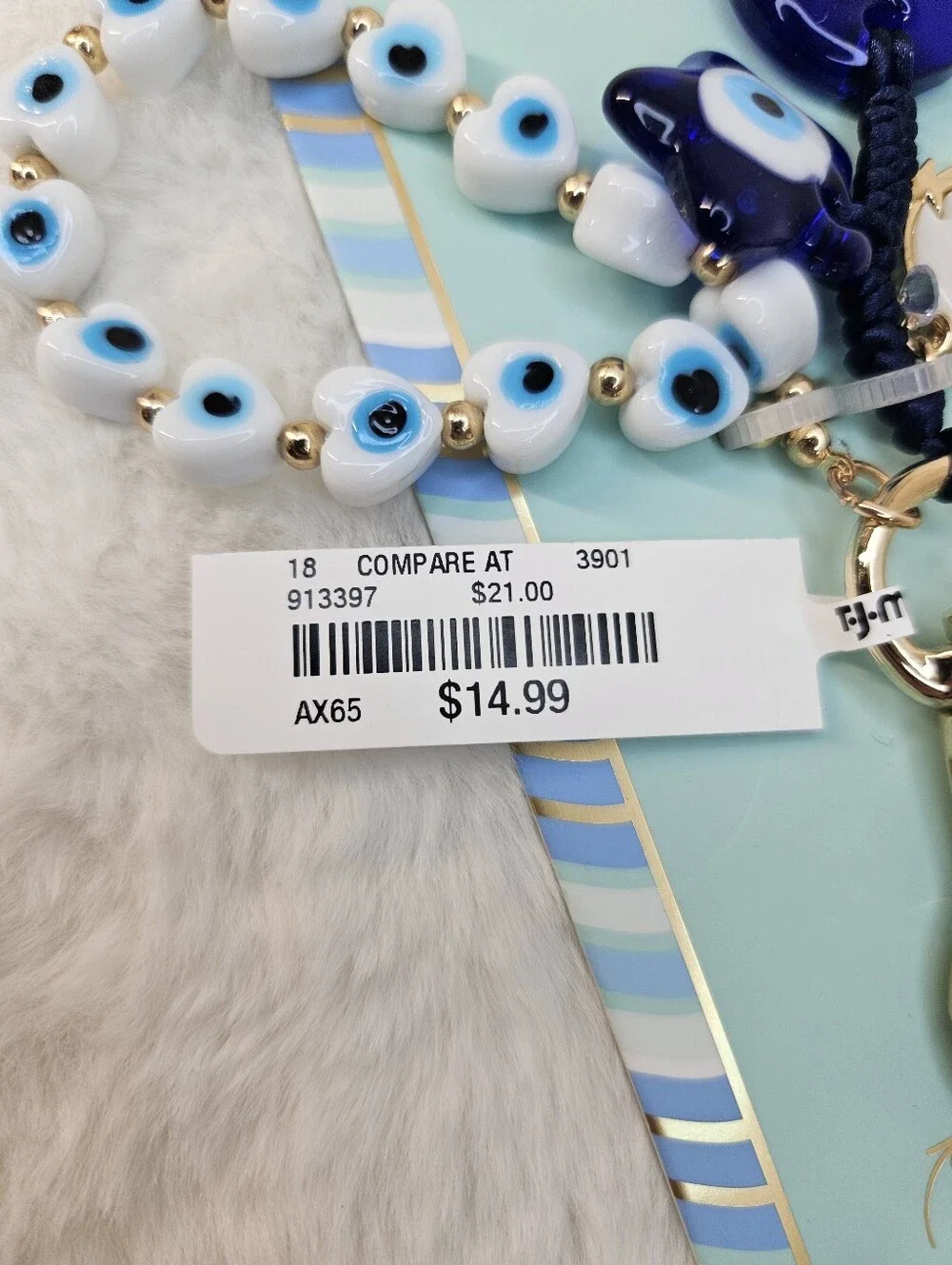Piper K Evil Eye Beaded Bag Charm Keychain